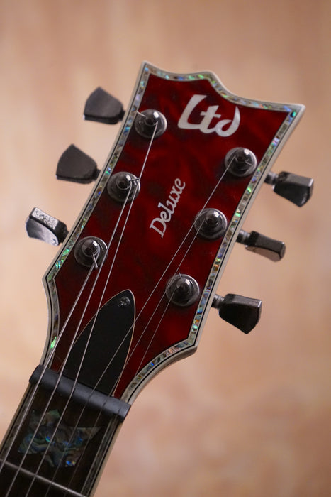 ESP LTD EC-1000 QM Black Cherry FL Electric Guitar, (Used)