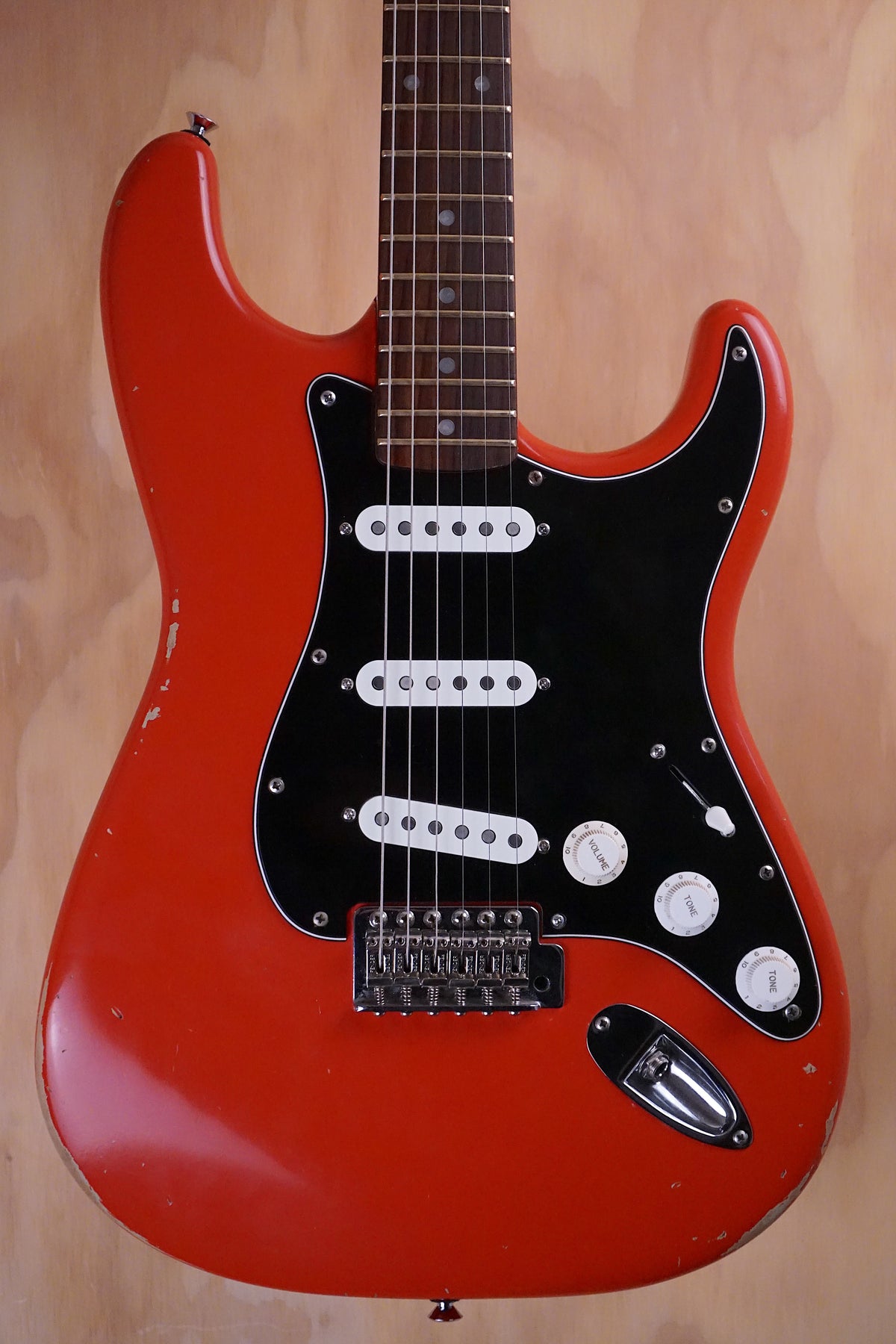 Red Partscaster Stratocaster Partscaster in Roadworn Fiesta Red Electric Guitar, (Used ...