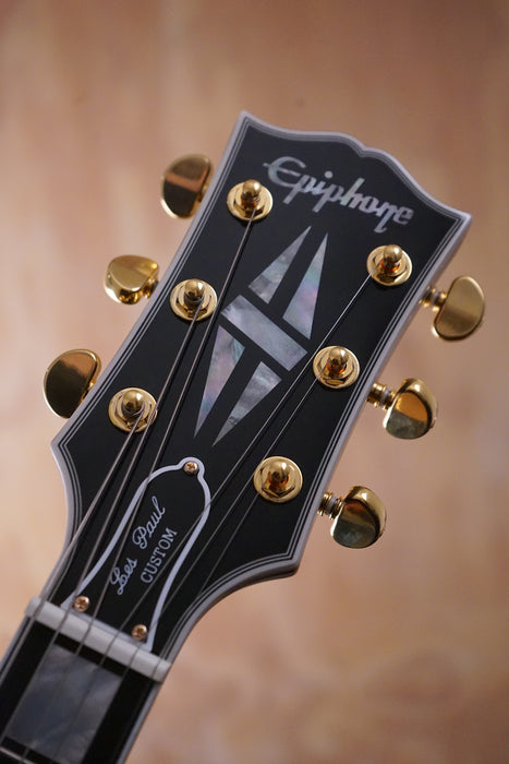 Epiphone Inspired by Gibson Custom Les Paul Custom Ebony Electric Guitar, (Used) - Fair Deal Music