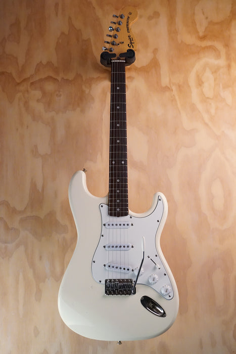 Squier MIJ JV Stratocaster White Electric Guitar, (Used)