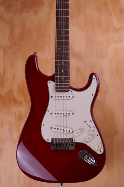 1998 Fender American Deluxe Stratocaster, Translucent Red, (Used) - Fair Deal Music