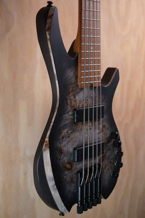 Cort Space 5 Star Dust Black Headless 5-String Bass Guitar, (Used)