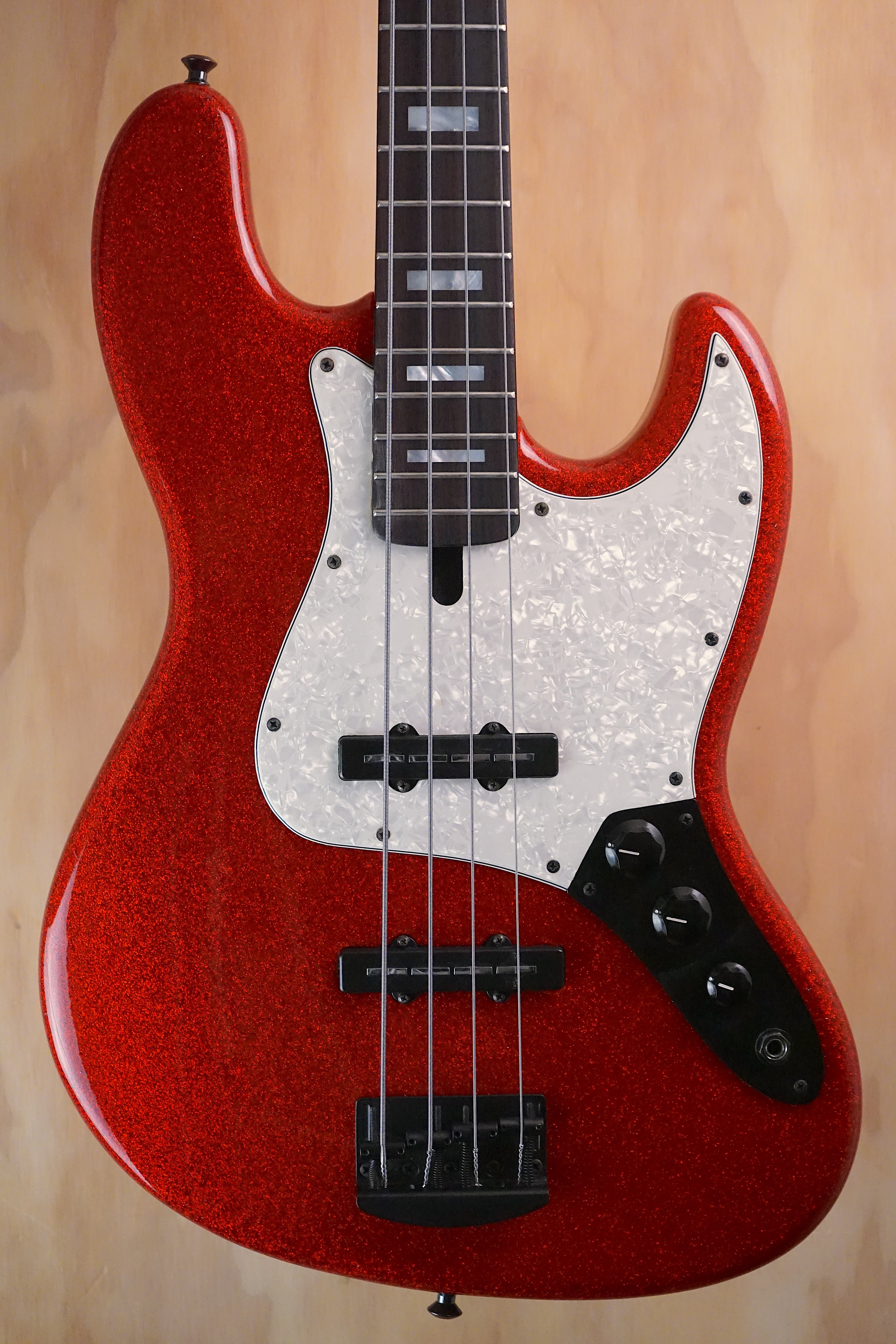 Maruszczyk Elwood 4p Red Sparkle 32" Scale Bass Guitar, (Used) - Fair Deal Music