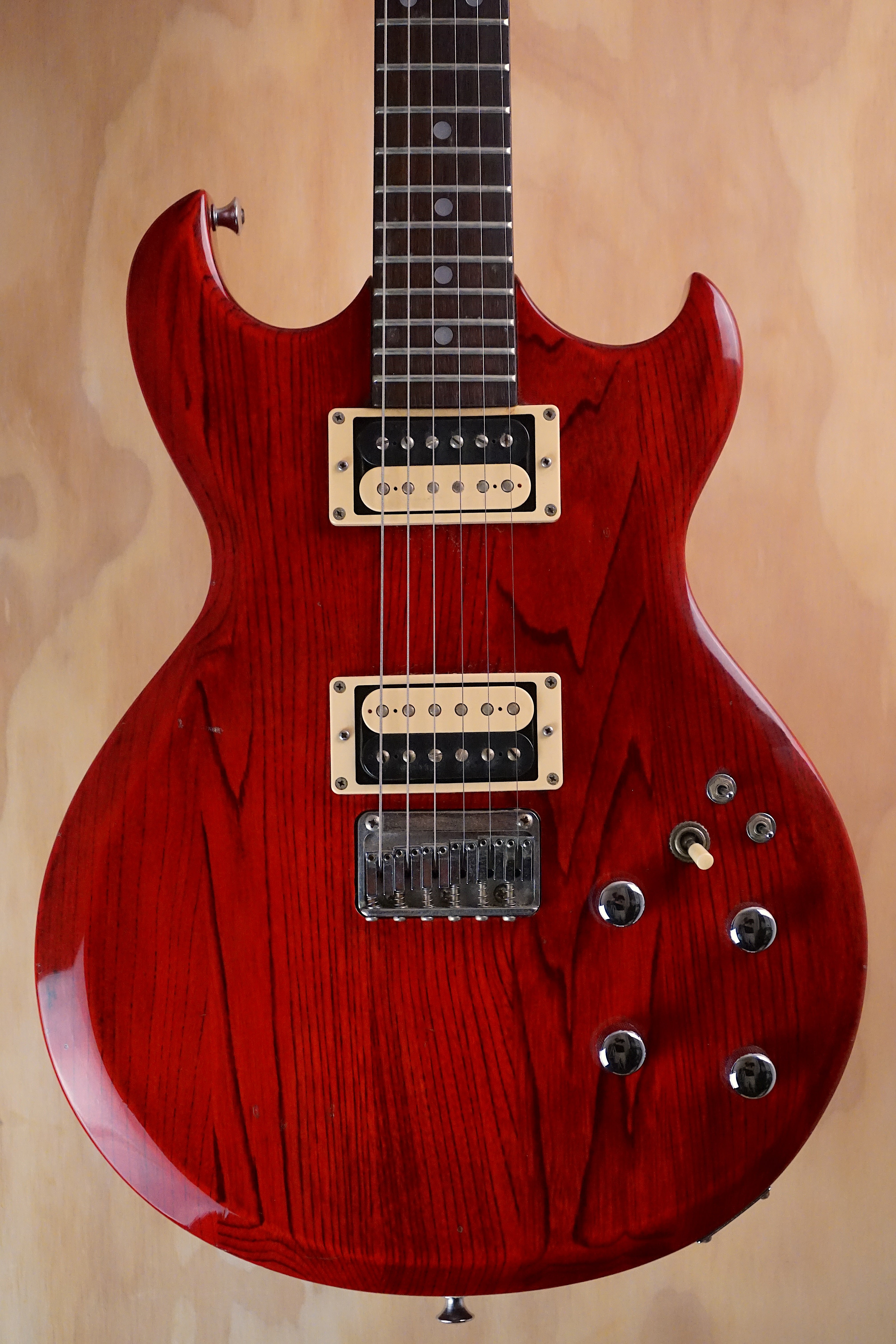 Aria Pro II Cardinal Series CS-350 Transparent Red Electric Guitar, (Used) - Fair Deal Music