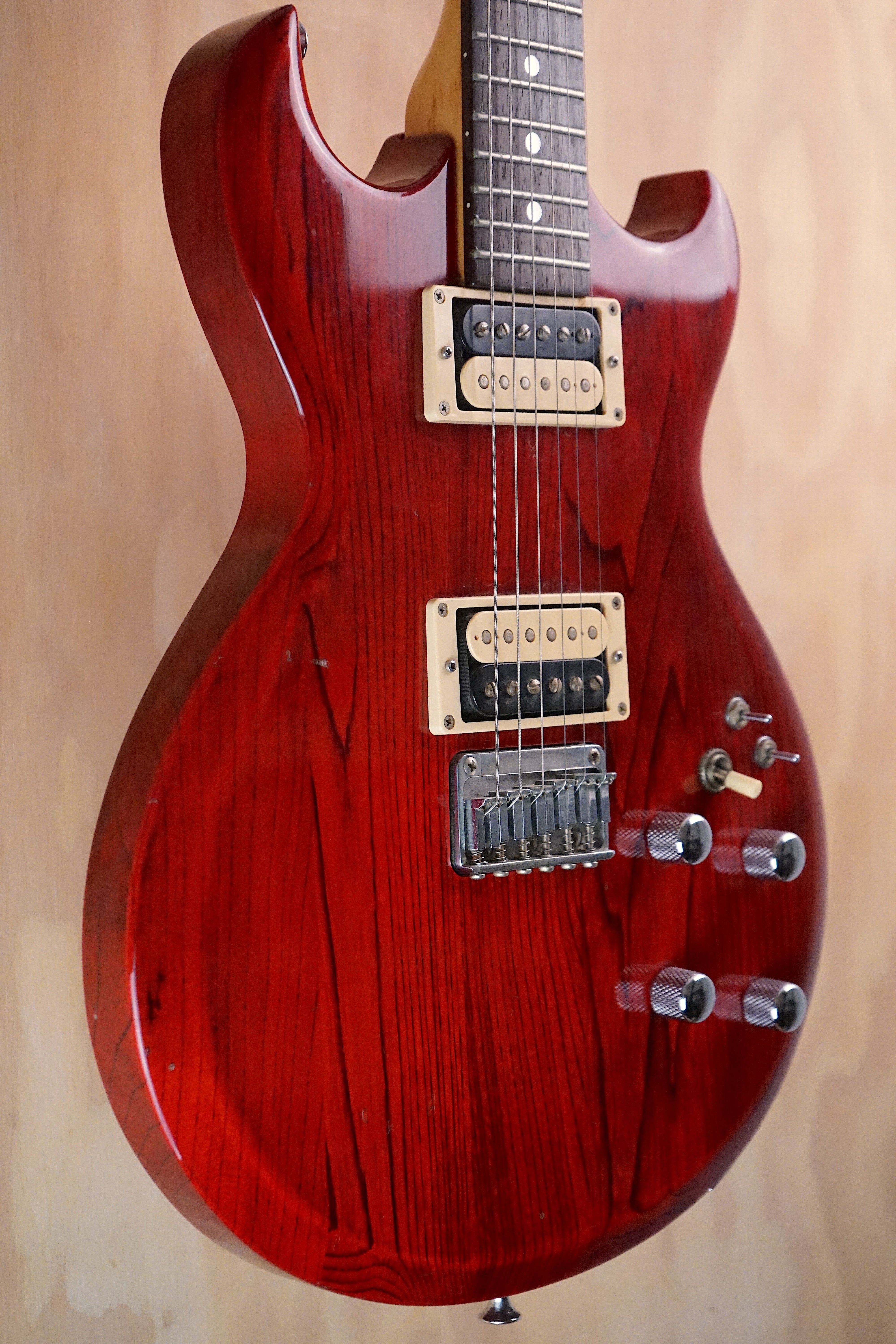 Aria Pro II Cardinal Series CS-350 Transparent Red Electric Guitar, (Used) - Fair Deal Music