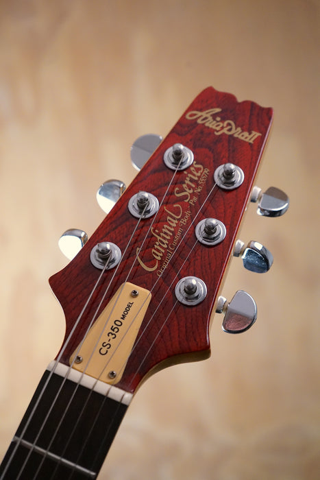 Aria Pro II Cardinal Series CS-350 Transparent Red Electric Guitar, (Used)
