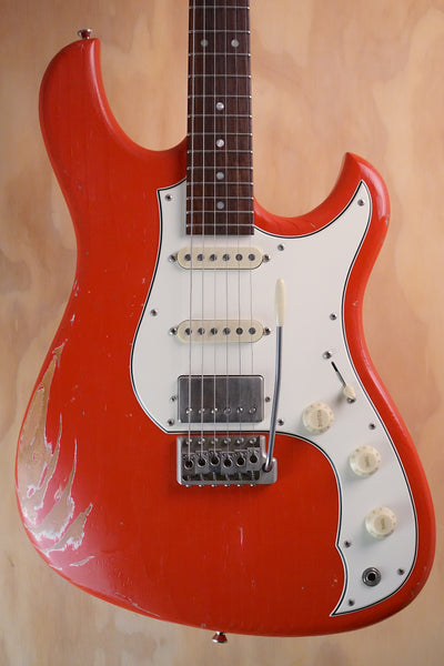 Novo Idris HSS Fiesta Red Light Distress Electric Guitar, (Used) - Fair Deal Music