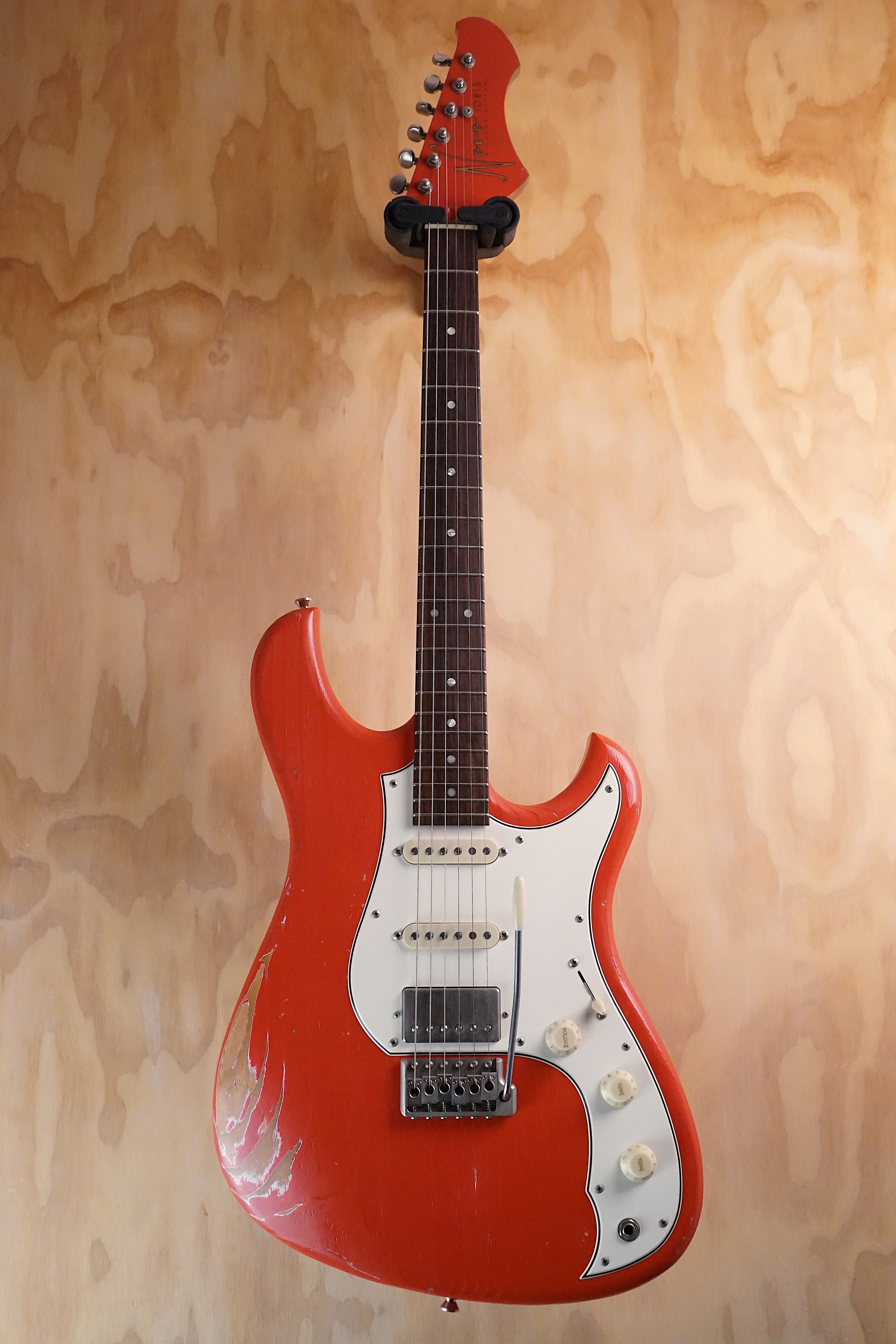 Novo Idris HSS Fiesta Red Light Distress Electric Guitar, (Used) - Fair Deal Music