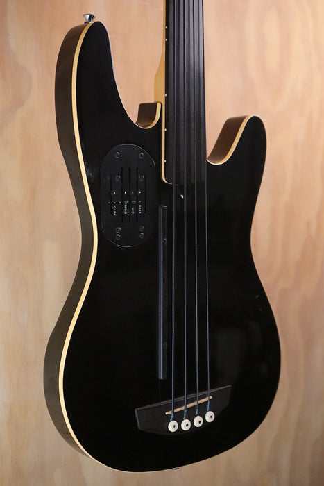 Godin A4 Fretless Bass Guitar Black, (Used)