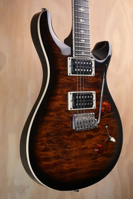 PRS SE Custom 24 Quilt Black Gold Burst Electric Guitar, (Used)