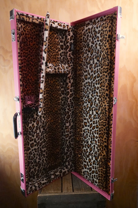 Fender Joe Strummer Stratocaster / Telecaster Case & Matching Vintage Strap Pink Leopard, (Used)