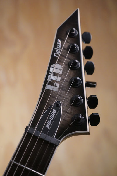 ESP LTD Deluxe MH-1000NT FM Charcoal Burst Electric Guitar, (Used)