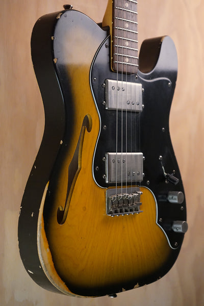 Nashguitars T-72TL 2-Tone Sunburst Relic HH Thinline, (Used, Comm)