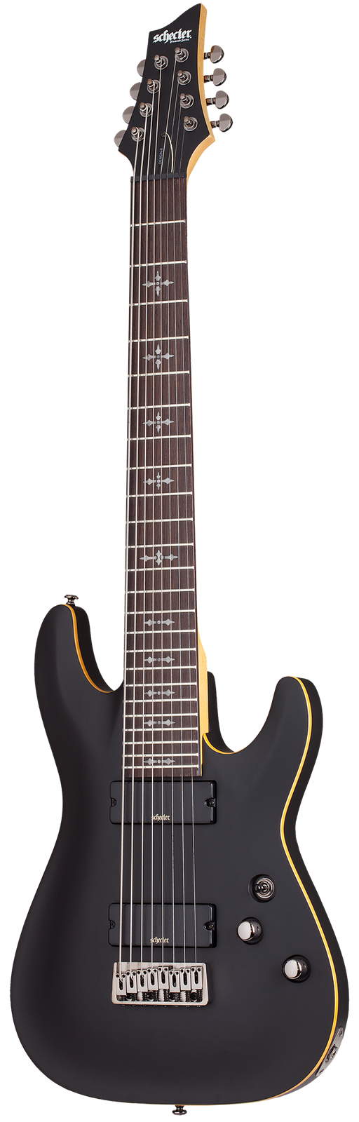 Schecter Demon-8, Aged Black Satin - Fair Deal Music