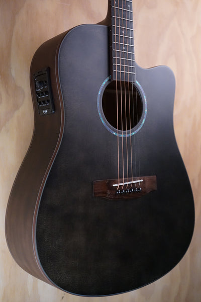 SQOE ED-60BK Electro Acoustic Guitar in Black - Fair Deal Music