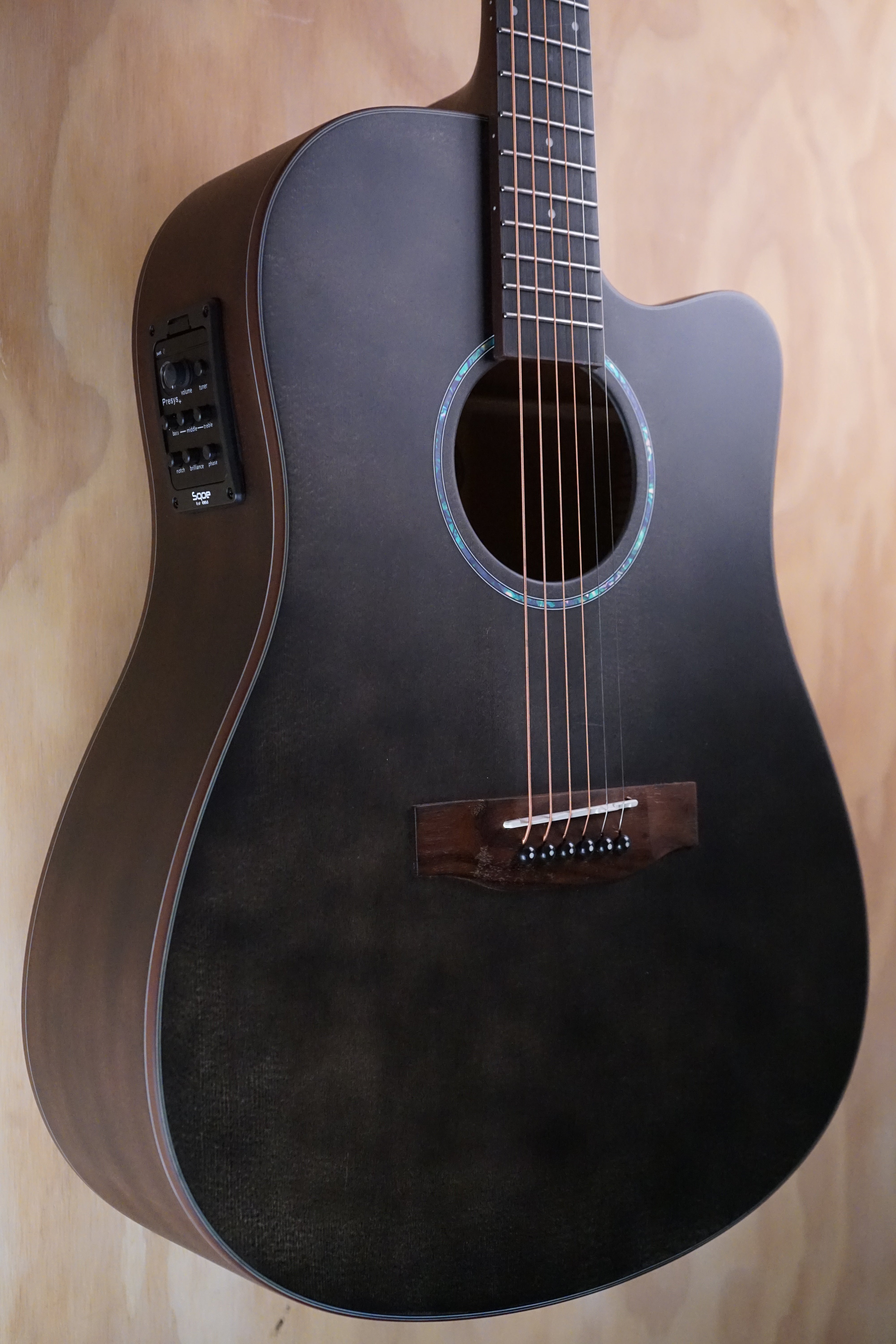 SQOE ED-60BK Electro Acoustic Guitar in Black - Fair Deal Music