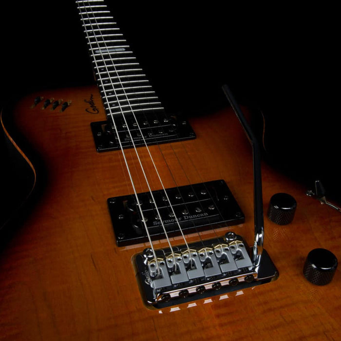 Godin LGXT 3 Voice Electric Guitar ~ Cognac Burst Flame - Fair Deal Music
