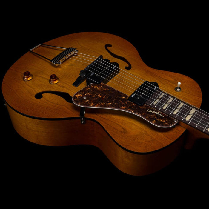 Godin 5th Avenue Jumbo P90 Semi-Acoustic Guitar ~ Harvest Gold - Fair Deal Music
