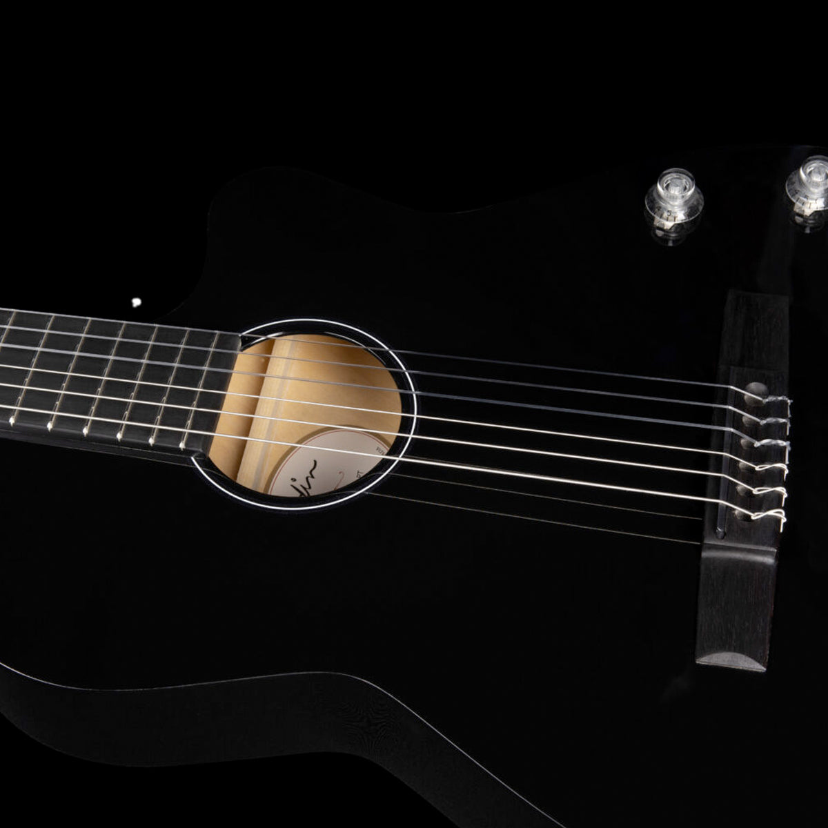 Godin Arena Pro Cutaway Bourbon Burst Nylon String Electro Guitar ~ Onyx Black with EQ - Fair Deal Music