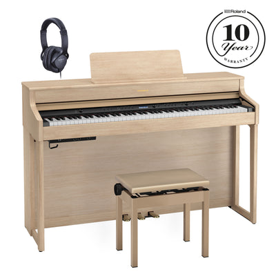 Roland HP702 Digital Upright Piano Light Oak Bundle - Fair Deal Music