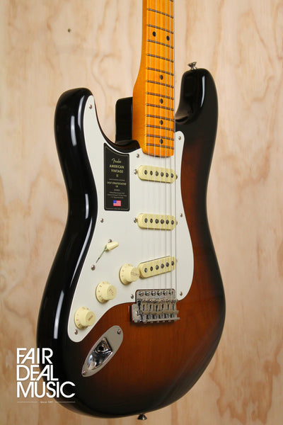 Fender American Vintage II 1957 Stratocaster in 2-Colour Sunburst Left-Handed, Ex Display Electric Guitar - Fair Deal Music