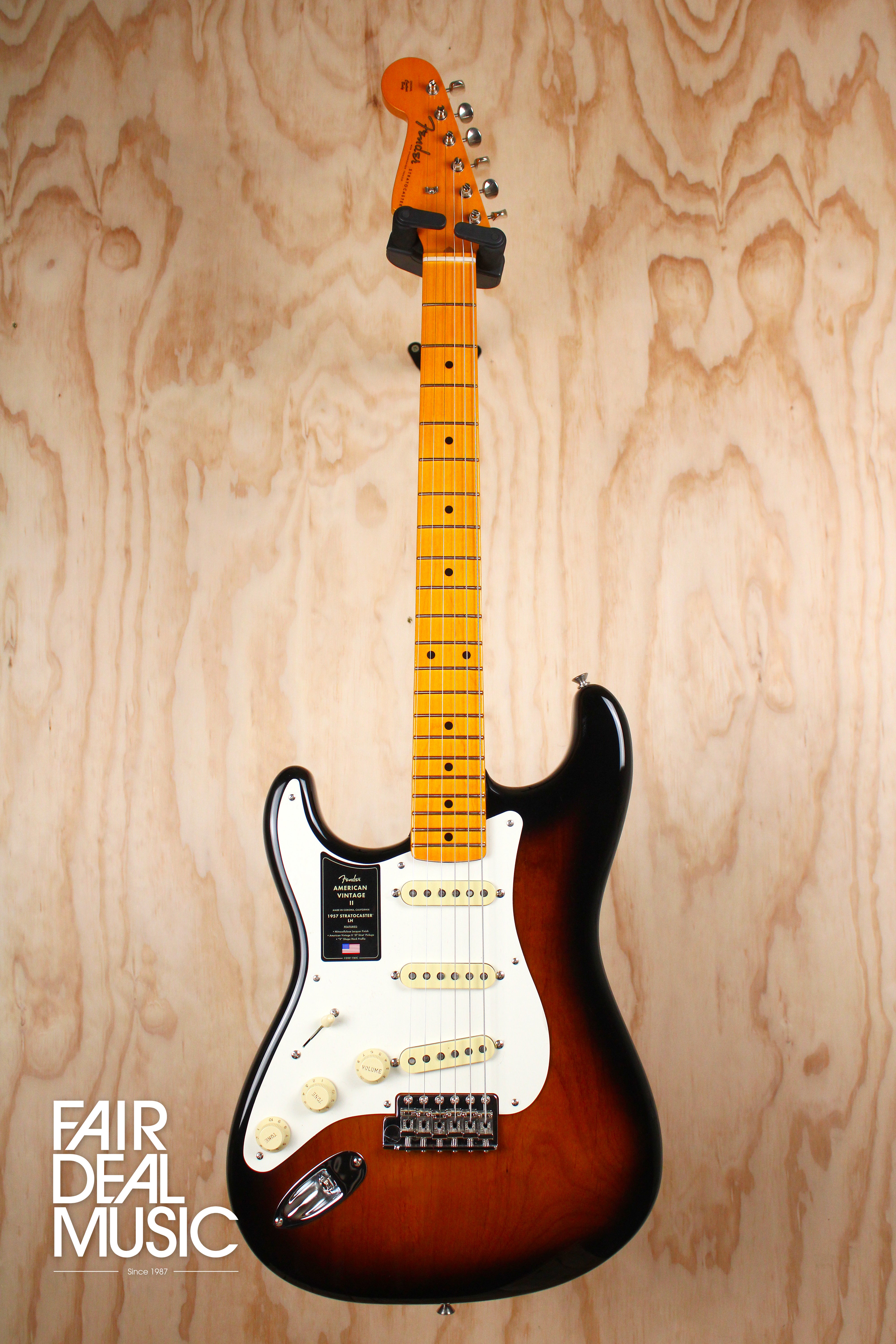 Fender American Vintage II 1957 Stratocaster in 2-Colour Sunburst Left-Handed, Ex Display Electric Guitar - Fair Deal Music