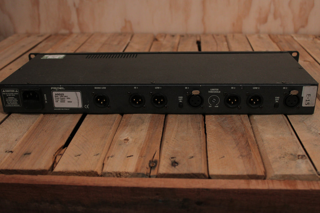 Proel AS025 2 Way Stereo Sub Mono Crossover XLR in/ XLR out, USED - Fair Deal Music