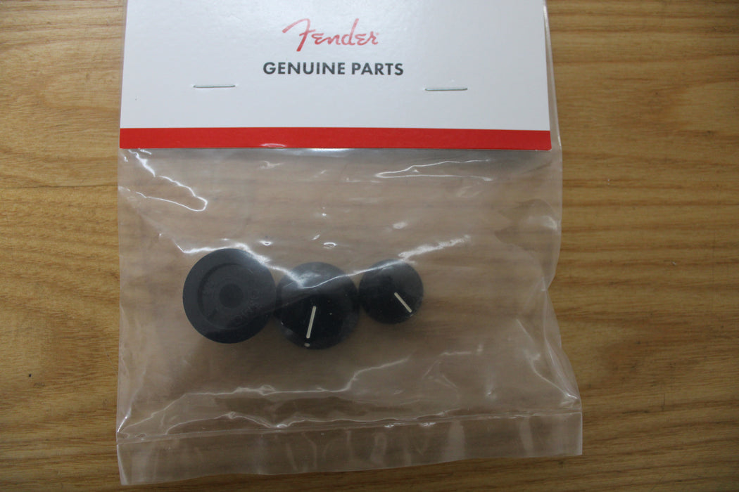 Fender Jazz Bass Control Knob Set 2 x Large 1 x Small with Set Screws (Black) - Fair Deal Music