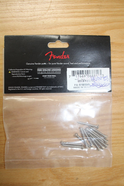 Fender Bass/Telecaster Bridge & Strap Button Mounting Screws Pack of 12 (Nickel) - Fair Deal Music