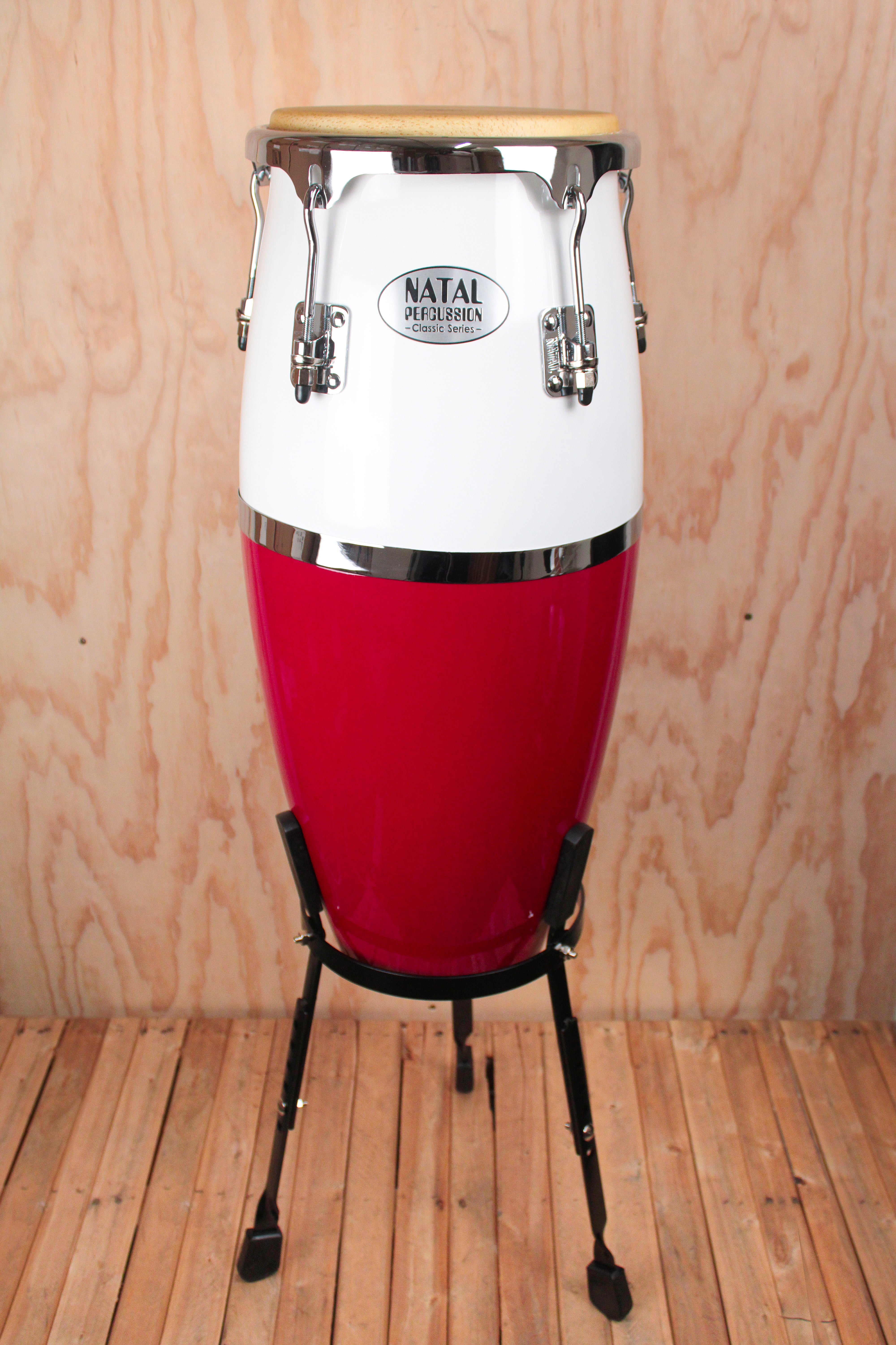 Natal Classic Series 10" Quinto with Stand, Red & White [HALF PRICE] - Fair Deal Music
