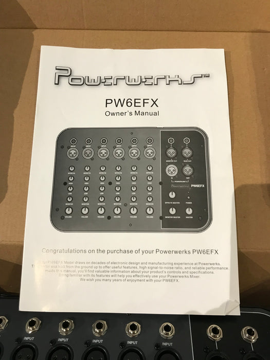 Powerwerks PW6EFX 6 Channel Mixer with Effects (Used) - Fair Deal Music