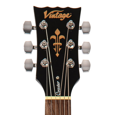 Vintage V10 Coaster Series Electric Guitar Pack ~ Left Hand Boulevard Black - Fair Deal Music