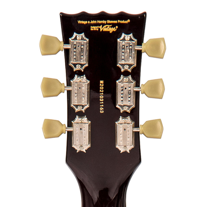 Vintage V100 Reissued Electric Guitar ~ Left Hand Flamed Ice Tea - Fair Deal Music