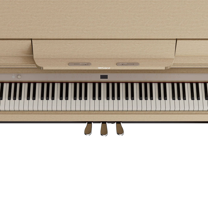 Roland LX-5-LA Digital Upright Piano Light Oak Bundle - Fair Deal Music