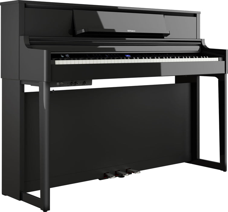 Roland LX-5-PE Digital Upright Piano Polished Ebony Bundle - Fair Deal Music