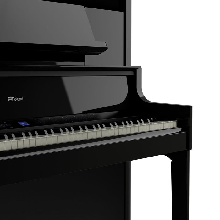 Roland LX-9-PE Digital Upright Piano Polished Ebony Bundle - Fair Deal Music