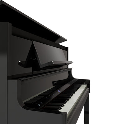Roland LX-9-PE Digital Upright Piano Polished Ebony Bundle - Fair Deal Music