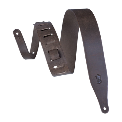 Levy's Distressed Leather 2 1/2" - Dark Brown Guitar Strap - Fair Deal Music