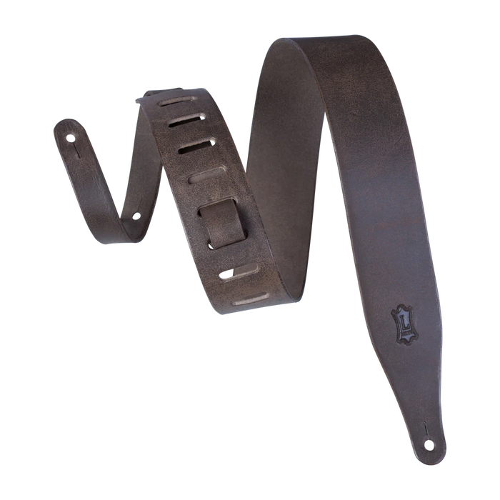 Levy's Distressed Leather 2 1/2" - Dark Brown Guitar Strap - Fair Deal Music