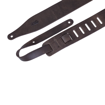 Levy's Distressed Leather 2 1/2" - Dark Brown Guitar Strap - Fair Deal Music