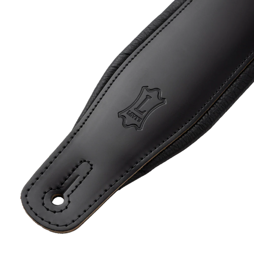 Levy's Amped Top Grain Leather Padded 3" - Black Guitar Strap - Fair Deal Music