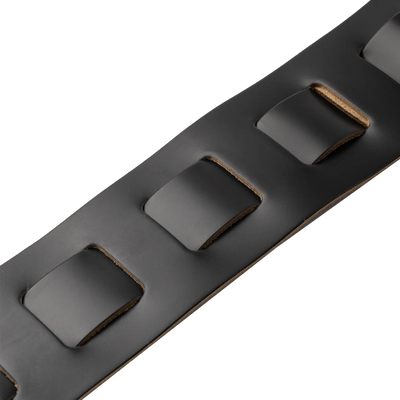 Levy's Amped Top Grain Leather Padded 3" - Black Guitar Strap - Fair Deal Music