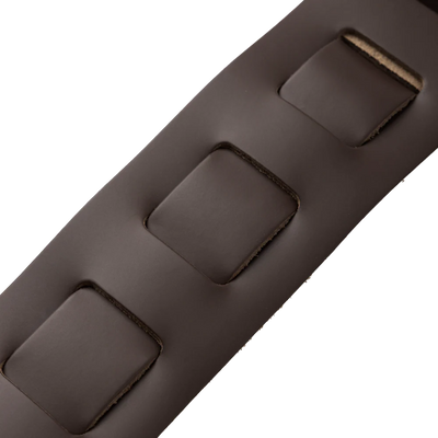 Levy's Amped Top Grain Leather Padded 3" - Dark Brown Guitar Strap - Fair Deal Music