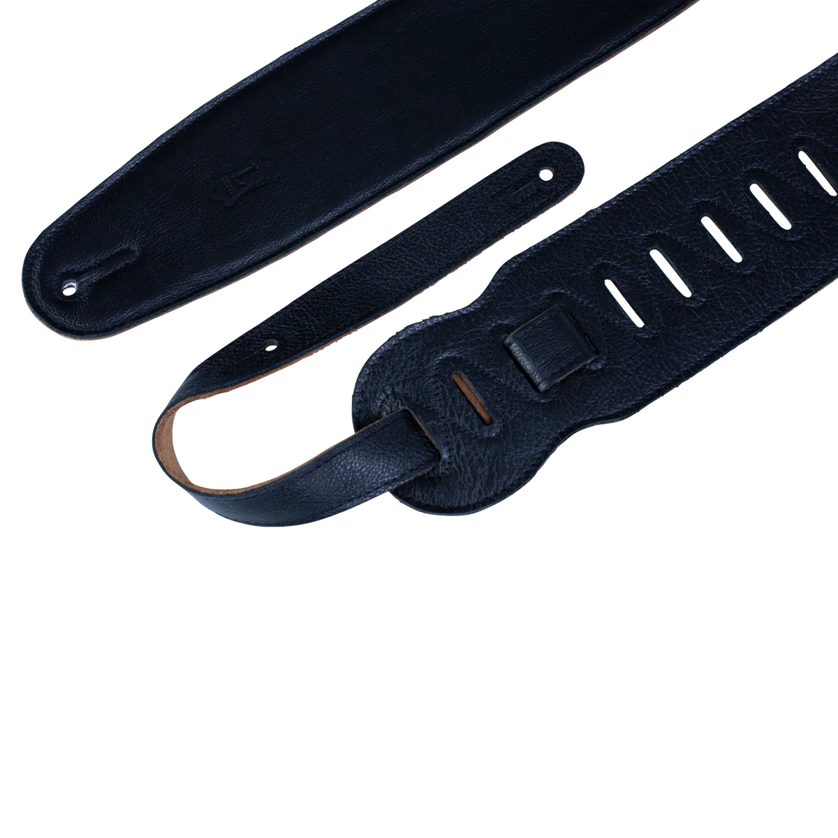 Levy's Heritage Crafted Garment Leather w Suede Back Padded 3 1/2" - Black Guitar Strap - Fair Deal Music