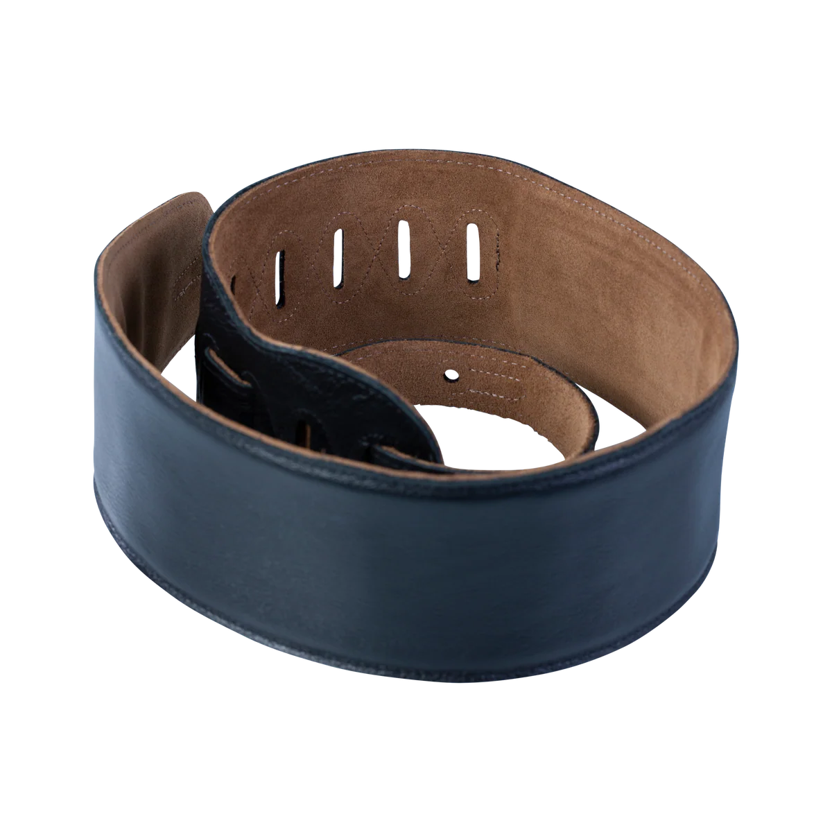 Levy's Heritage Crafted Garment Leather w Suede Back Padded 3 1/2" - Black Guitar Strap - Fair Deal Music