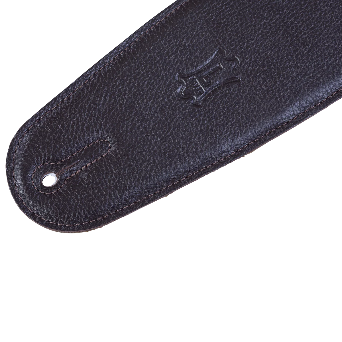 Levy's Heritage Crafted Garment Leather w Suede Back Padded 3 1/2" - Dark Brown Guitar Strap - Fair Deal Music
