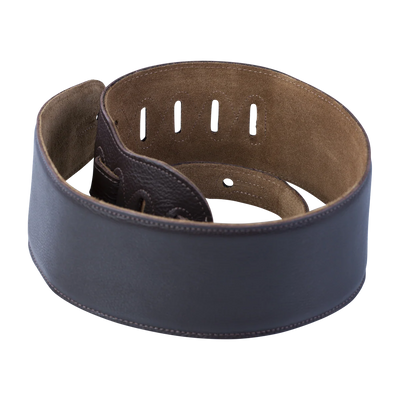 Levy's Heritage Crafted Garment Leather w Suede Back Padded 3 1/2" - Dark Brown Guitar Strap - Fair Deal Music
