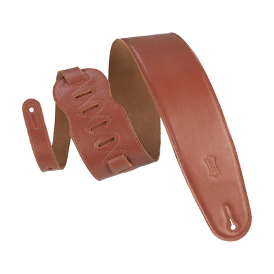 Levy's Heritage Crafted Garment Leather w Suede Back Padded 3 1/2" - Tan Guitar Strap - Fair Deal Music