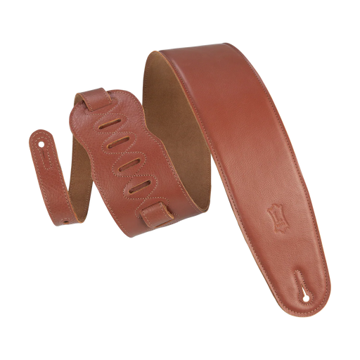 Levy's Heritage Crafted Garment Leather w Suede Back Padded 3 1/2" - Tan Guitar Strap - Fair Deal Music