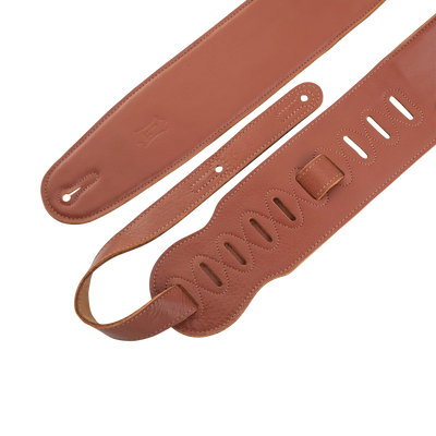 Levy's Heritage Crafted Garment Leather w Suede Back Padded 3 1/2" - Tan Guitar Strap - Fair Deal Music